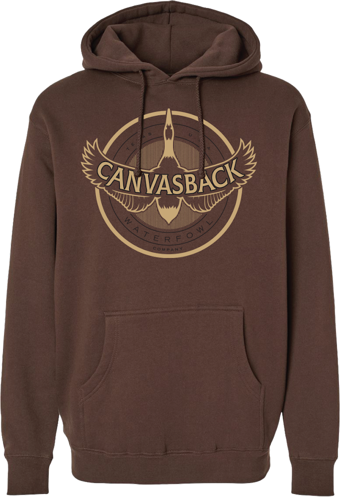Circle Badge Hoodie (Brown) Canvasback Waterfowl Company